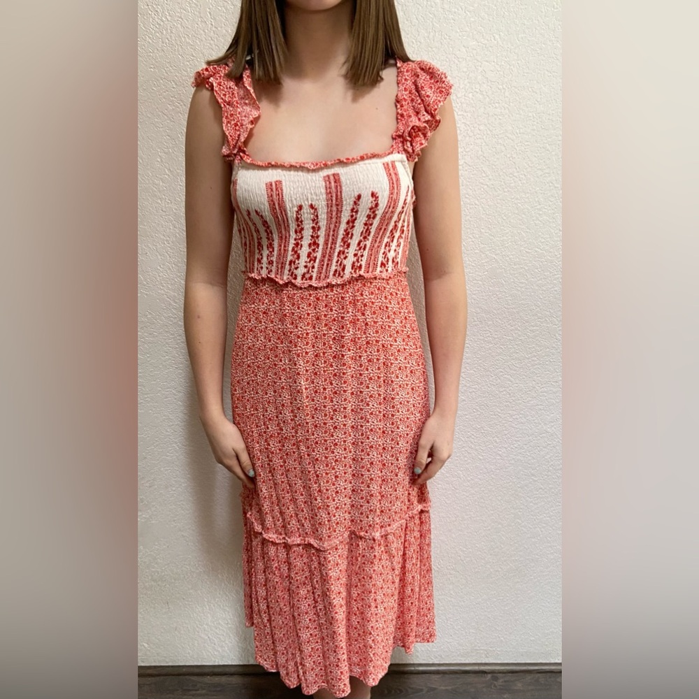 Pinkish red jessica Simpson dress.